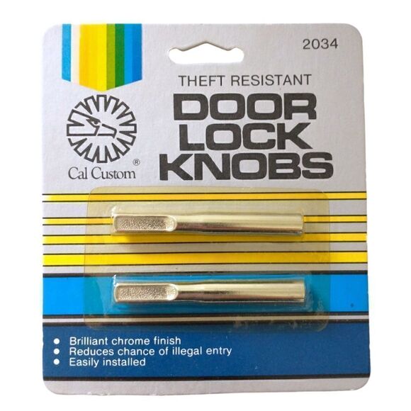 Car Door Anti Theft Knob Lock Cal Custom Replacements Silver Tone Universal New - Picture 7 of 12